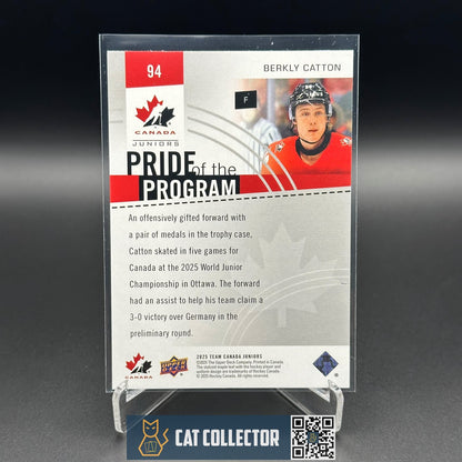 2025 Upper Deck Team Canada BERKLY CATTON #94 Pride of the program