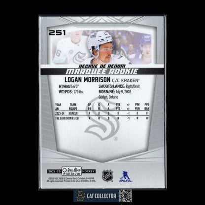 2024-25 O-Pee-Chee Platinum LOGAN MORRISON #251 Marquee Rookie RC