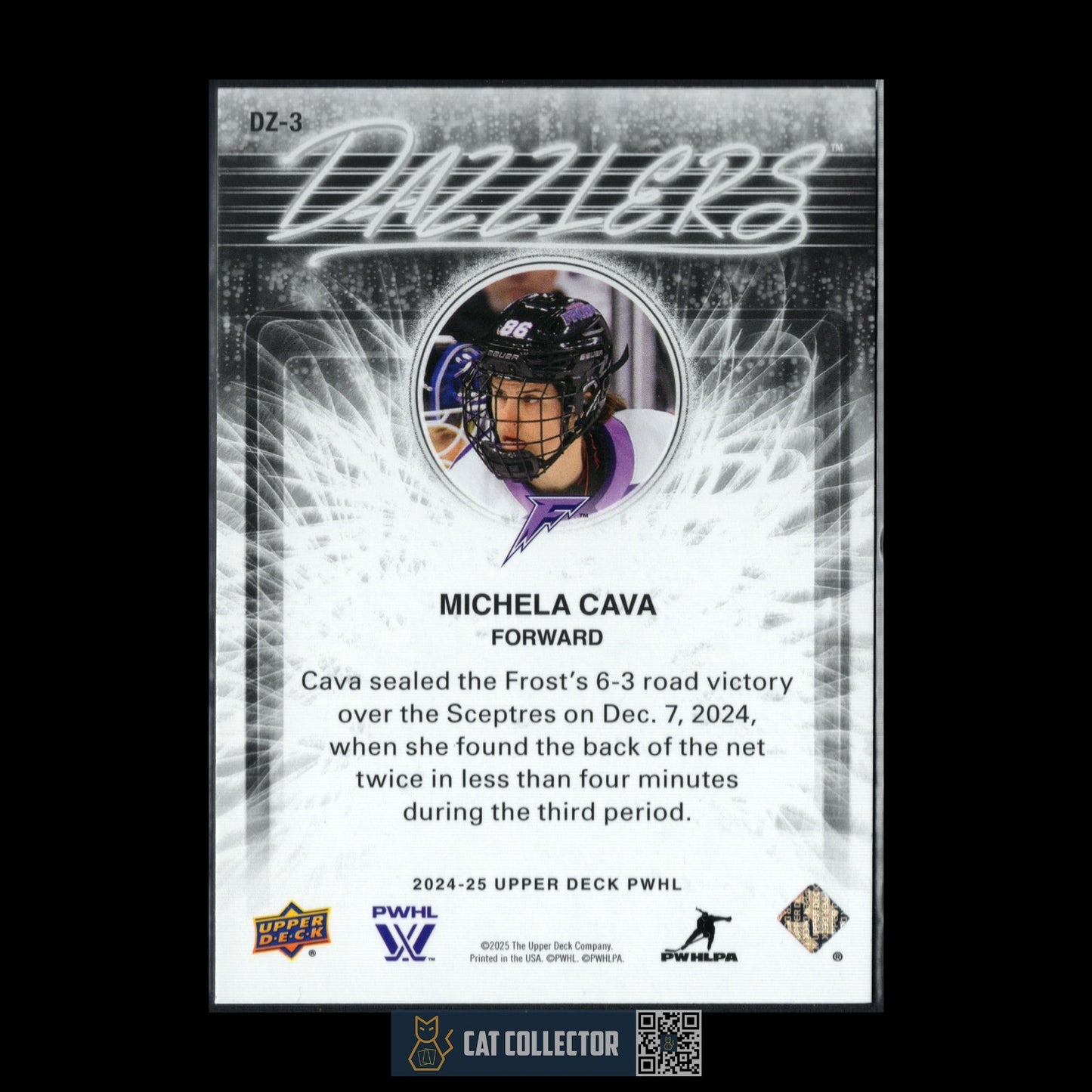 2024-25 UD PWHL MICHELA CAVA #DZ-3 Dazzlers Blue - Minnesota Frost