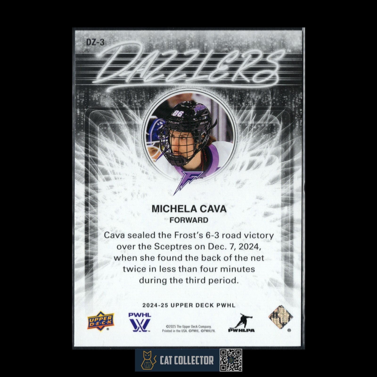 2024-25 UD PWHL MICHELA CAVA #DZ-3 Dazzlers Blue - Minnesota Frost