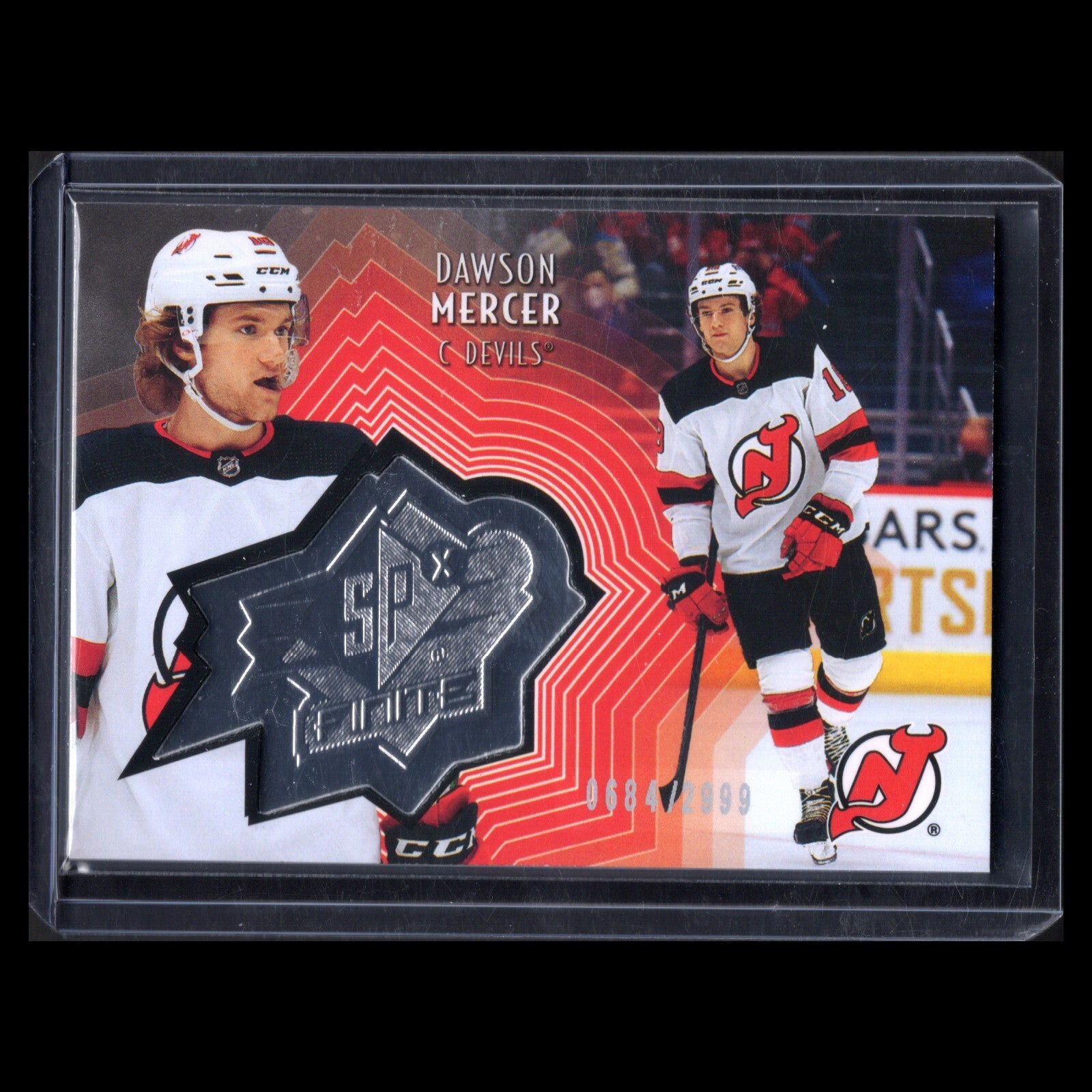 2021-22 UD Extended series DAWSON MERCER #SF-29 SPx Finite /2999 - NJ Devils