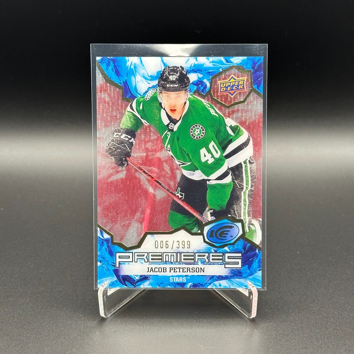 2021-22 UD Ice JACOB PETERSON #204 Ice Premieres Red Rookie RC /399
