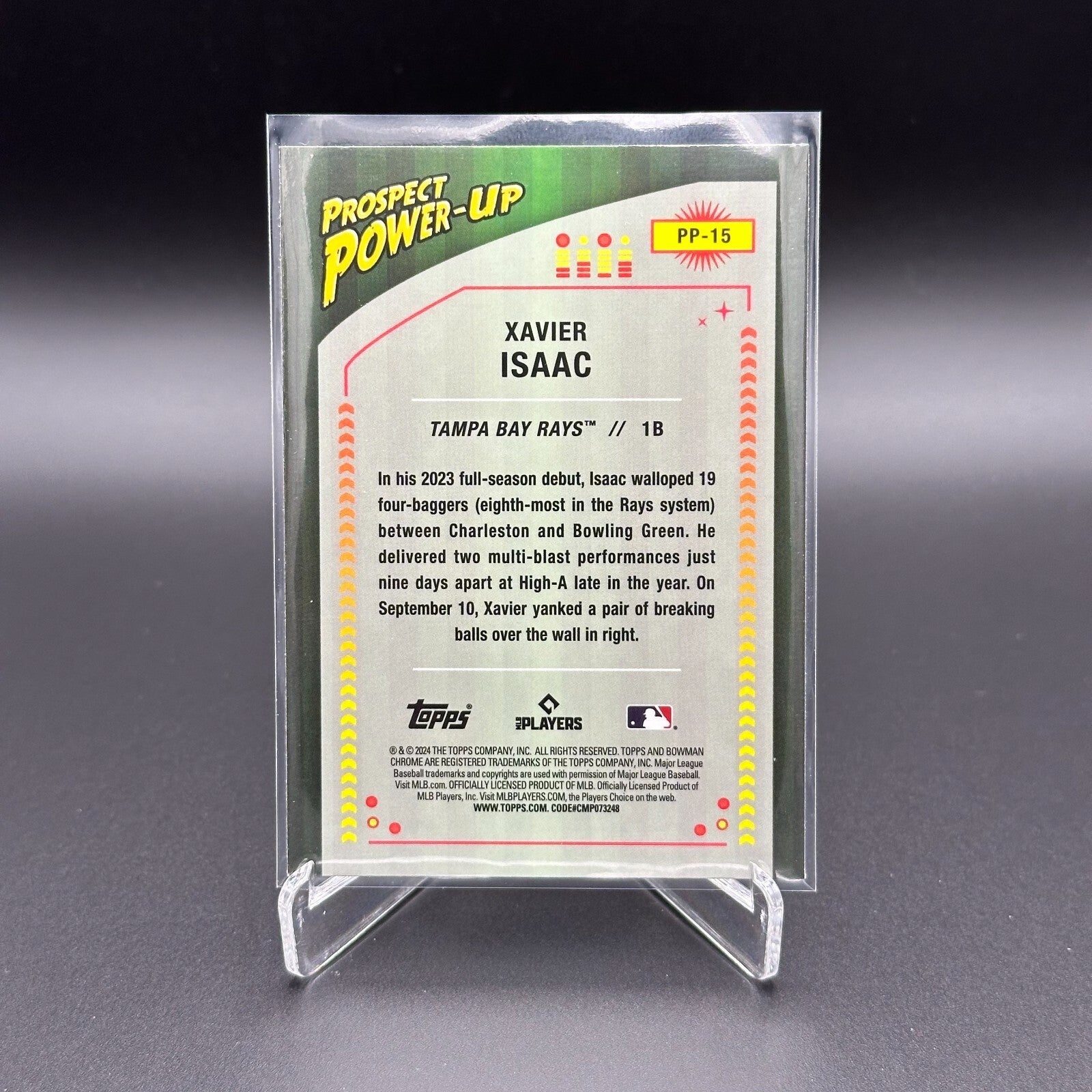 2024 Topps Chrome Bowman XAVIER ISAAC #PP-15 Prospect Power-Up - Tampa Bay Rays