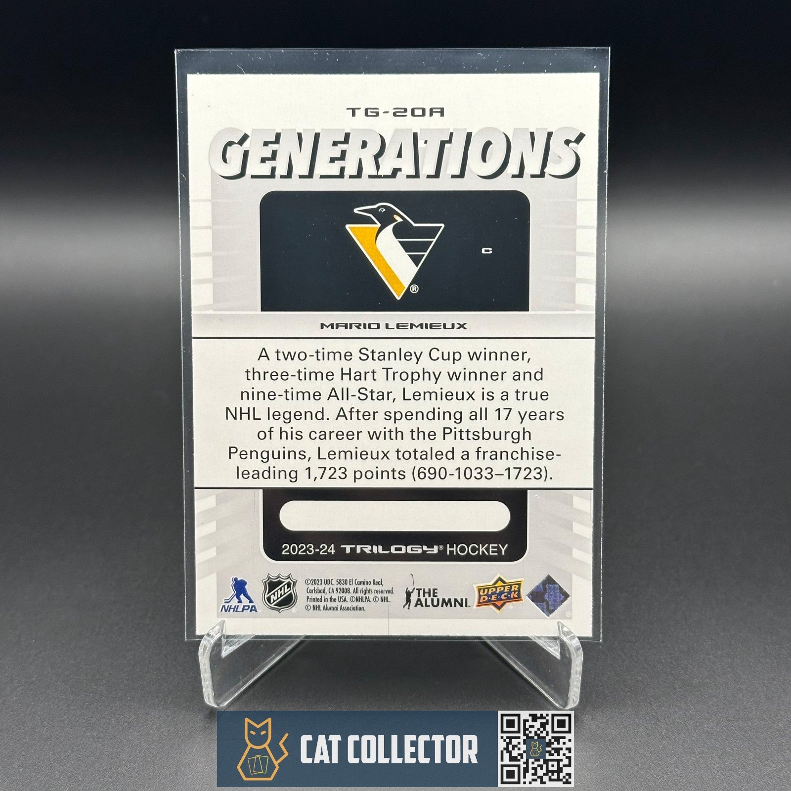2023-24 UD Trilogy MARIO LEMIEUX #TG-20A Generations