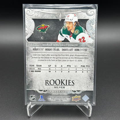 2024-25 UD Artifacts MARAT KHUSNUTDINOV #191 Silver RC /999 - Minnesota Wild