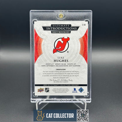 2023-24 UD Ultimate Collection LUKE HUGHES #UI-90 Introductions Auto SSP Rookie