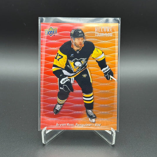 2023-24 UD Allure BRYAN RUST #CF-7 Color Flow Red-Orange - Pittsburgh Penguins
