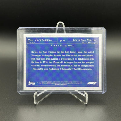 2021 Topps Formula 1 MAX VERSTAPPEN & CHRISTIAN HORNER #D-4 Debrief Red Bull