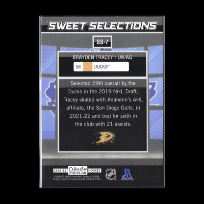 2022-23 O-Pee-Chee Platinum BRAYDEN TRACEY #SS-7 Sweet Selections RC