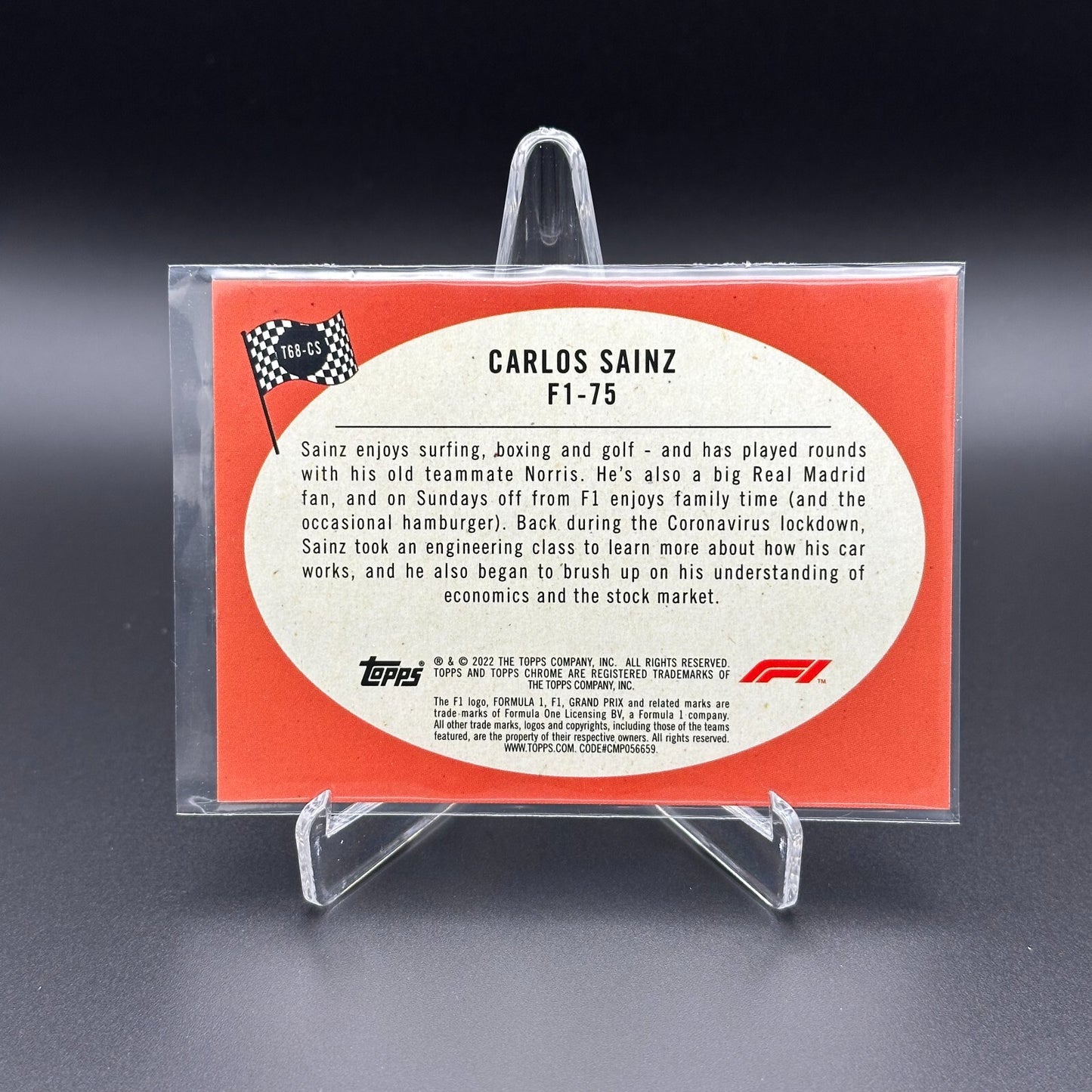 2022 Topps Chrome F1 Formula 1 CARLOS SAINZ #T68-CS 1968 Hot Rod F1-75