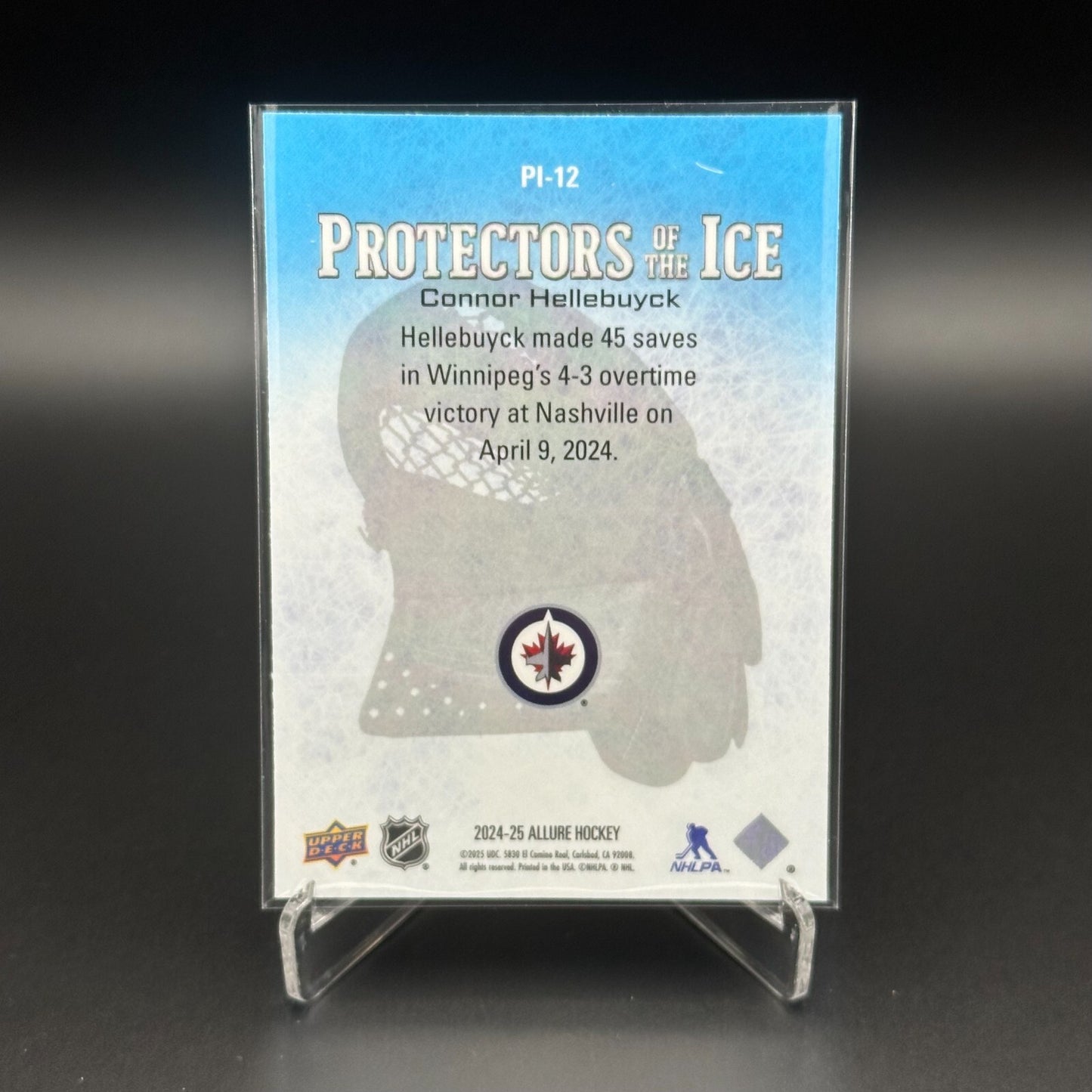 2024-25 UD Allure CONNOR HELLEBUYCK #PI-12 Protectors of the Ice Red