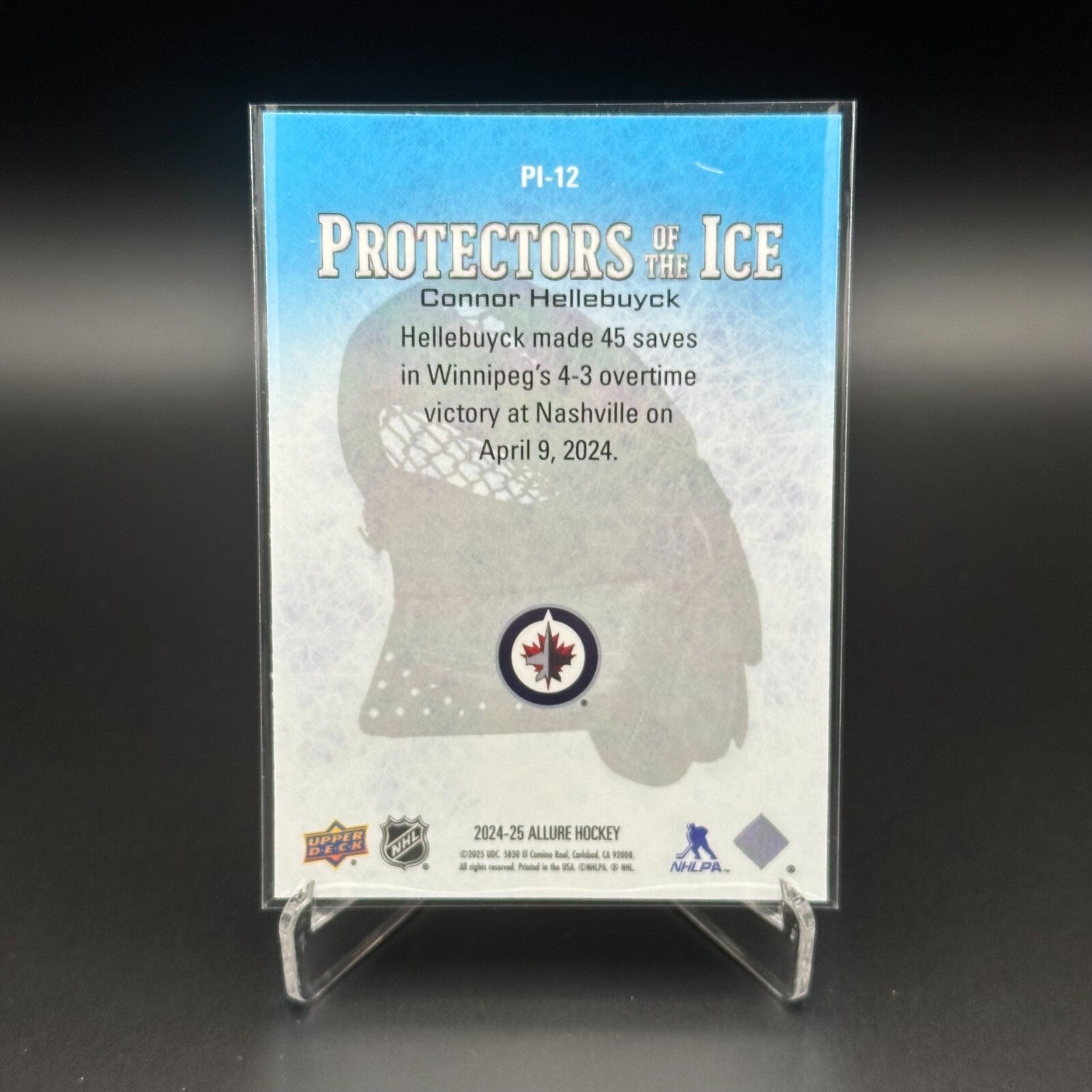 2024-25 UD Allure CONNOR HELLEBUYCK #PI-12 Protectors of the Ice Red
