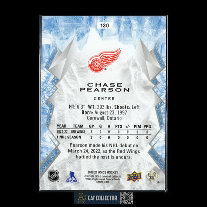 2022-23 UD Ice CHASE PEARSON #130 Rookie RC - Detroit Red Wings