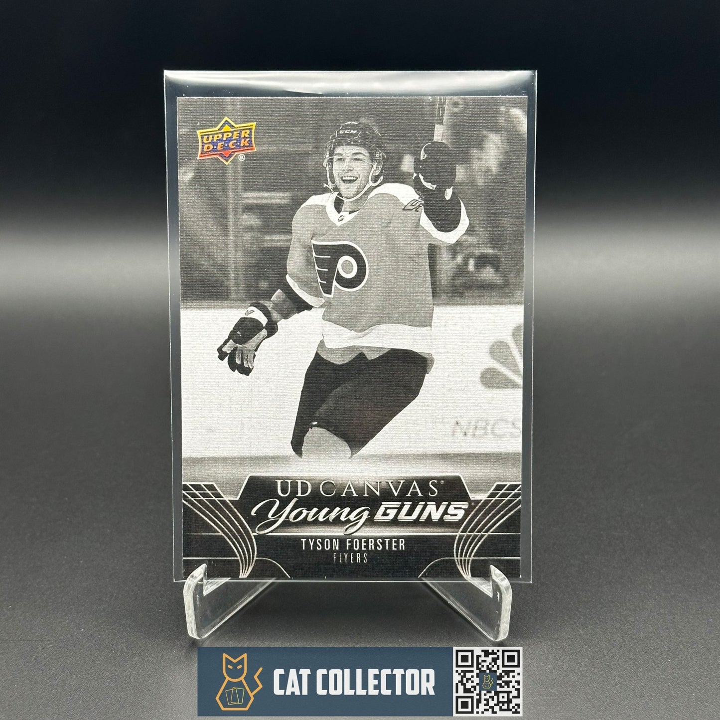 2023-24 UD Series 1 TYSON FOERSTER #C100 Young Guns UD Canvas Black & White RC