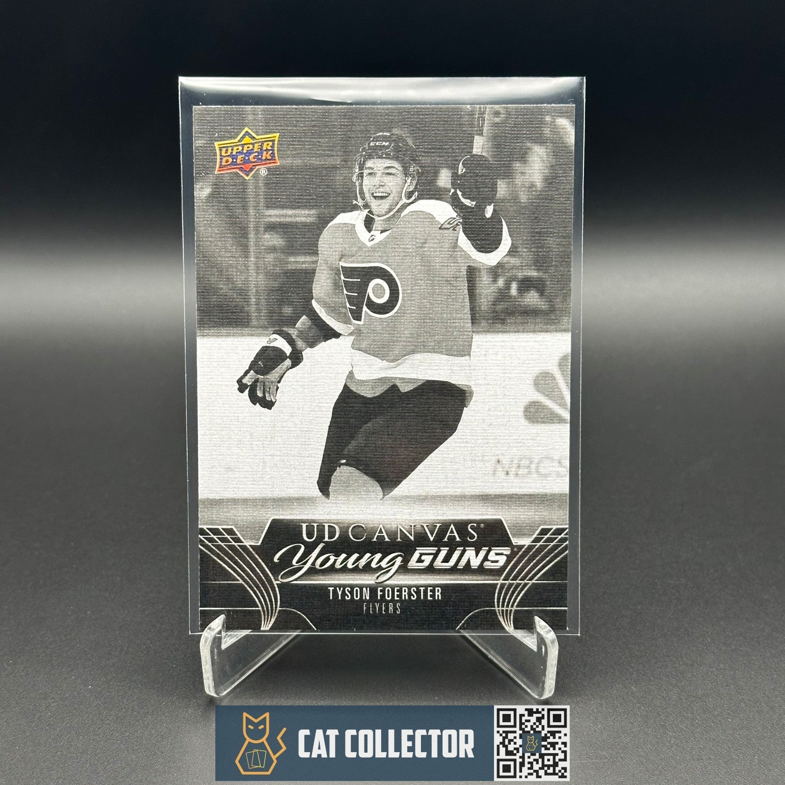 2023-24 UD Series 1 TYSON FOERSTER #C100 Young Guns UD Canvas Black & White RC