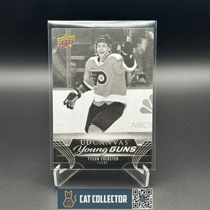 2023-24 UD Series 1 TYSON FOERSTER #C100 Young Guns UD Canvas Black & White RC