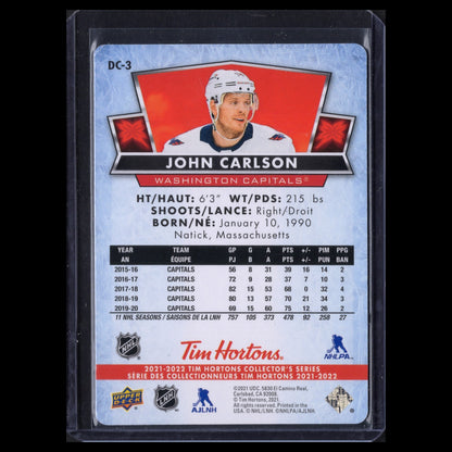 2021-22 UD Tim Hortons JOHN CARLSON #DC-3 Red Die-Cut - Washington Capitals