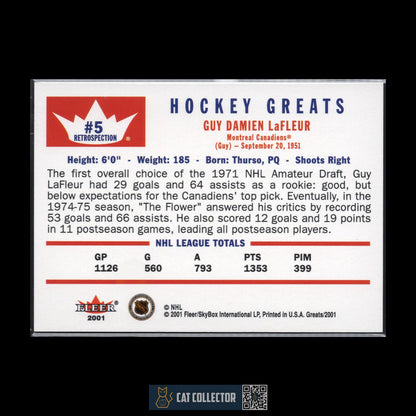 2001-02 Fleer Greats of the game GUY LAFLEUR #5 Auto - Montreal Canadiens