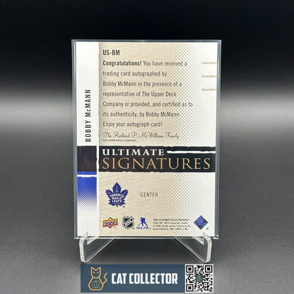 2024-25 UD Ultimate Collection BOBBY MCMANN #US-BM Ultimate Signatures Auto