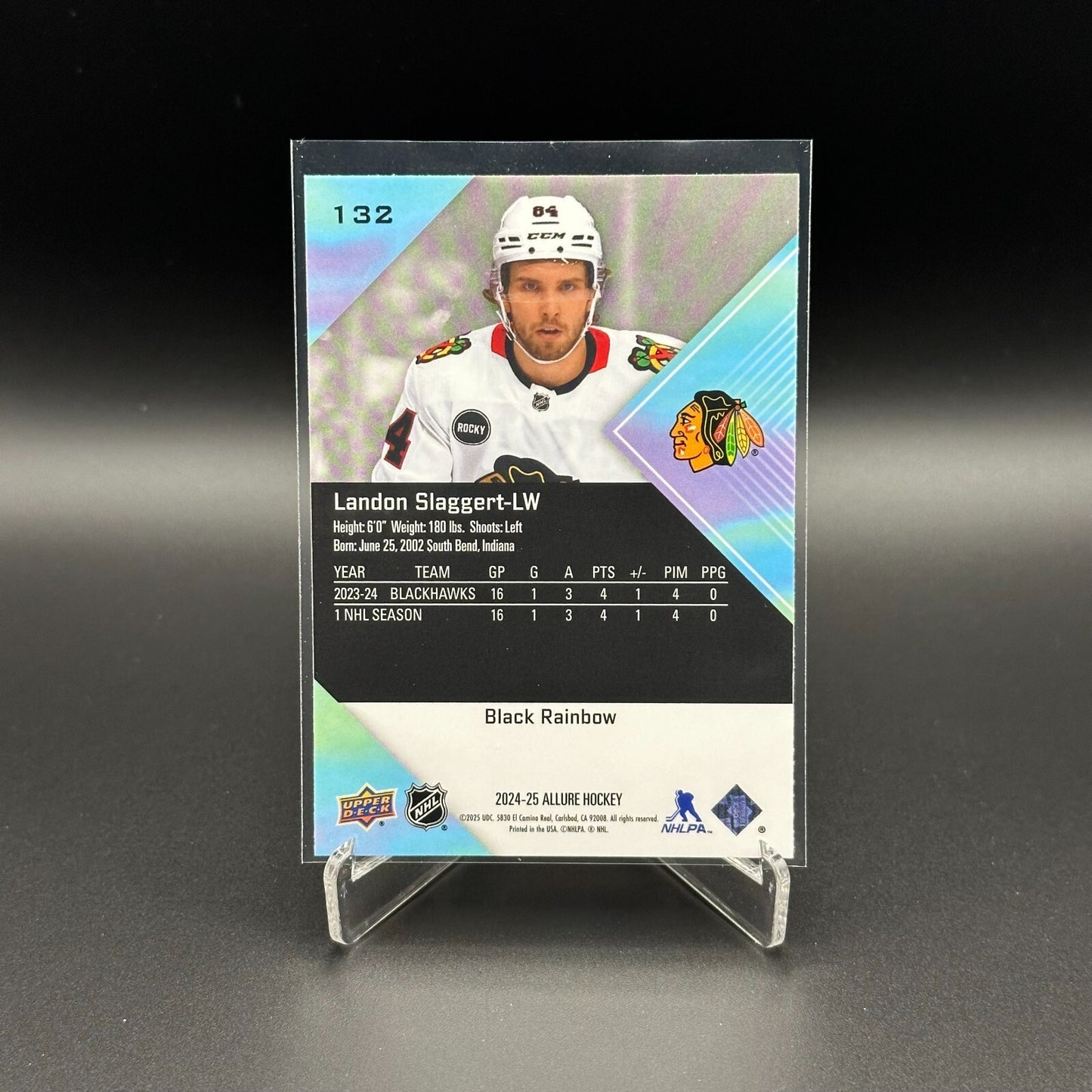 2024-25 UD Allure LANDON SLAGGERT #132 Black Rainbow RC