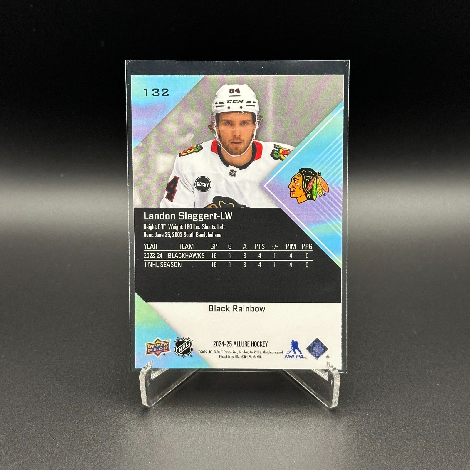 2024-25 UD Allure LANDON SLAGGERT #132 Black Rainbow RC