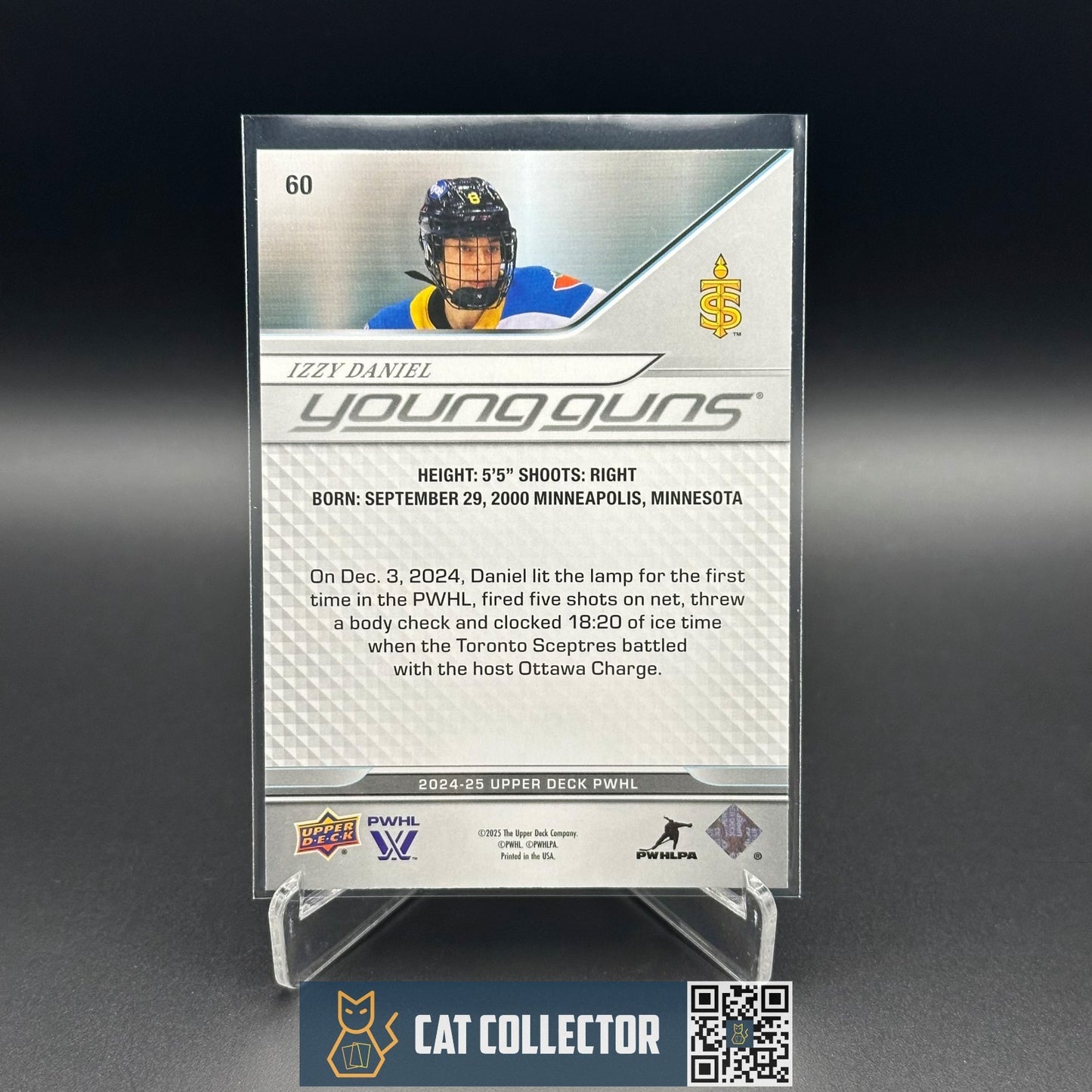 2024-25 Upper Deck PWHL IZZY DANIEL #60 Young Guns RC Rookie - Toronto Sceptres