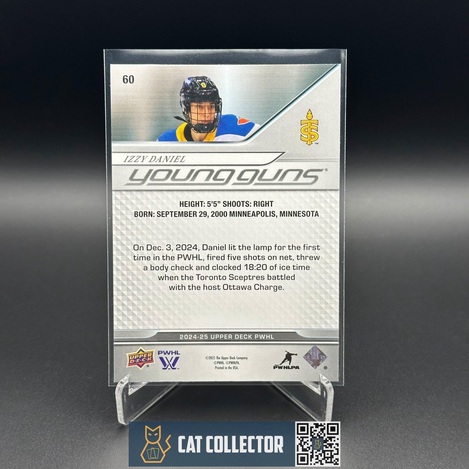 2024-25 Upper Deck PWHL IZZY DANIEL #60 Young Guns RC Rookie - Toronto Sceptres