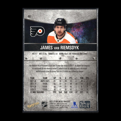 2021-22 SkyBox Metal Universe JAMES VAN RIEMSDYK #48 Blue spectrum