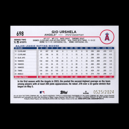 2024 Topps Series 2 GIO URSCHELA #698 Gold /2024 - LA Angels
