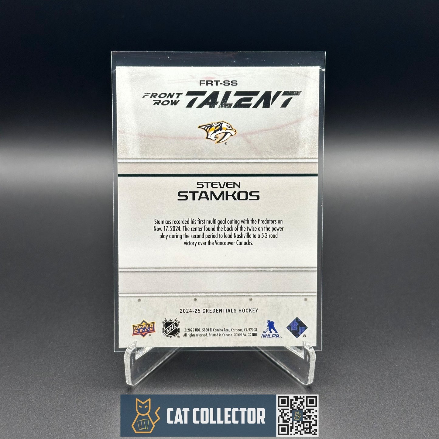 2024-25 UD Credentials STEVEN STAMKOS #FRT-SS Front Row Talent