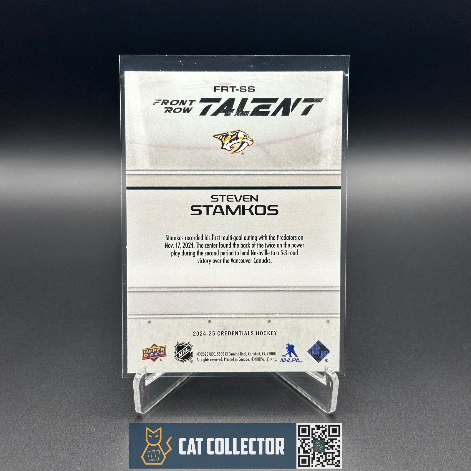 2024-25 UD Credentials STEVEN STAMKOS #FRT-SS Front Row Talent