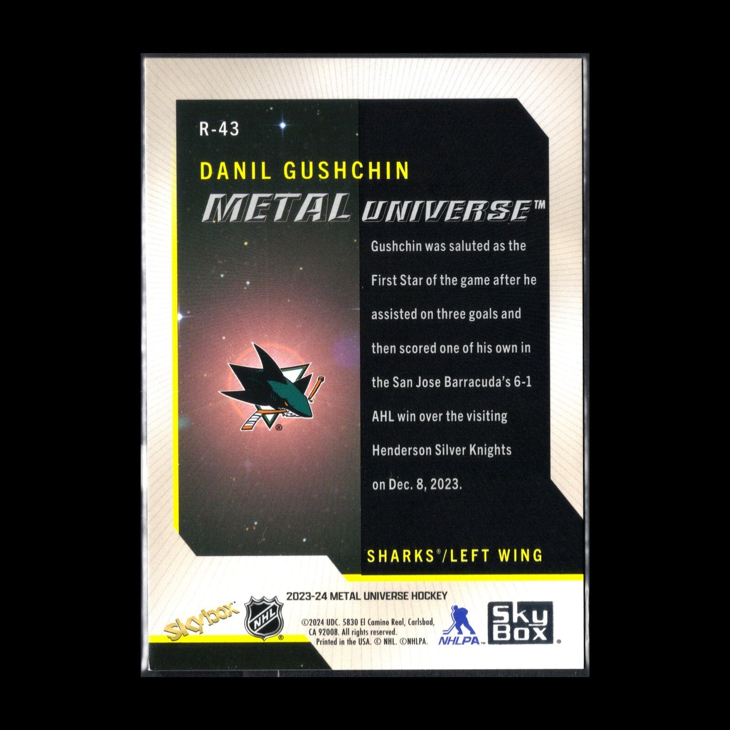 2023-24 SkyBox Metal Universe DANIL GUSHCHIN #R-43 Retro Rookie RC