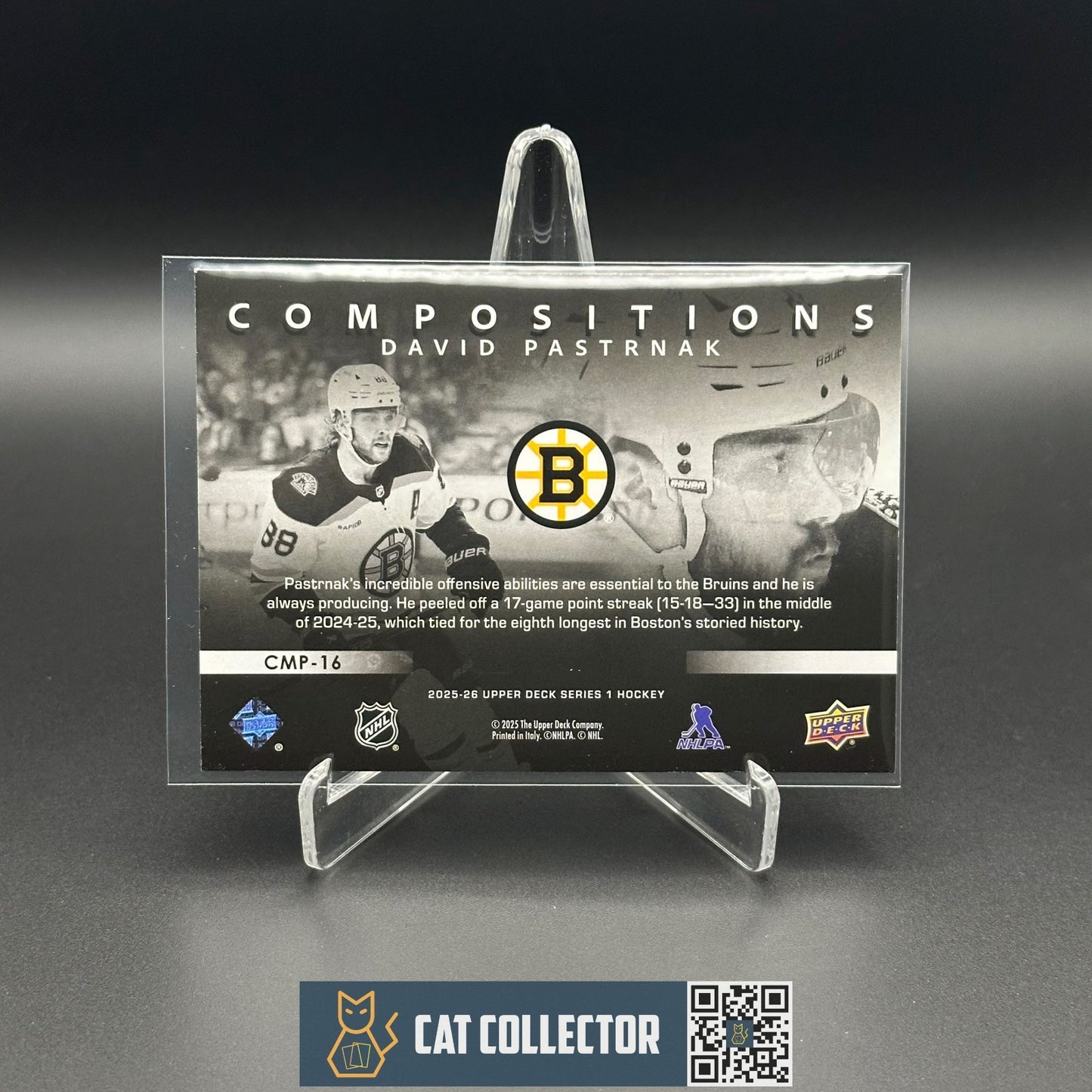 2025-26 UD Series 1 DAVID PASTRNAK #CMP-16 Compositions - Boston Bruins