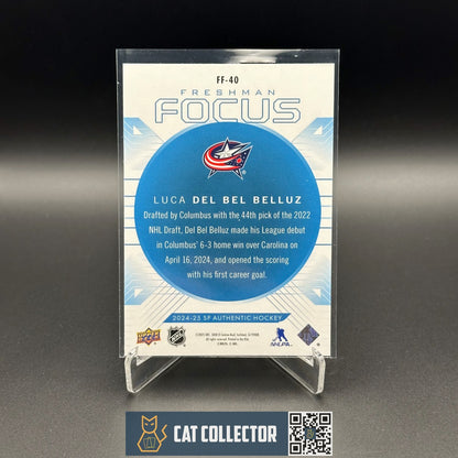 2024-25 UD SP Authentic LUCA DEL BEL BELLUZ #FF-40 Freshman Focus Blue Rookie RC