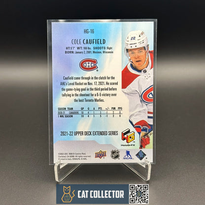 2021-22 UD Extended series COLE CAUFIELD #HG-16 HoloGrFX RC