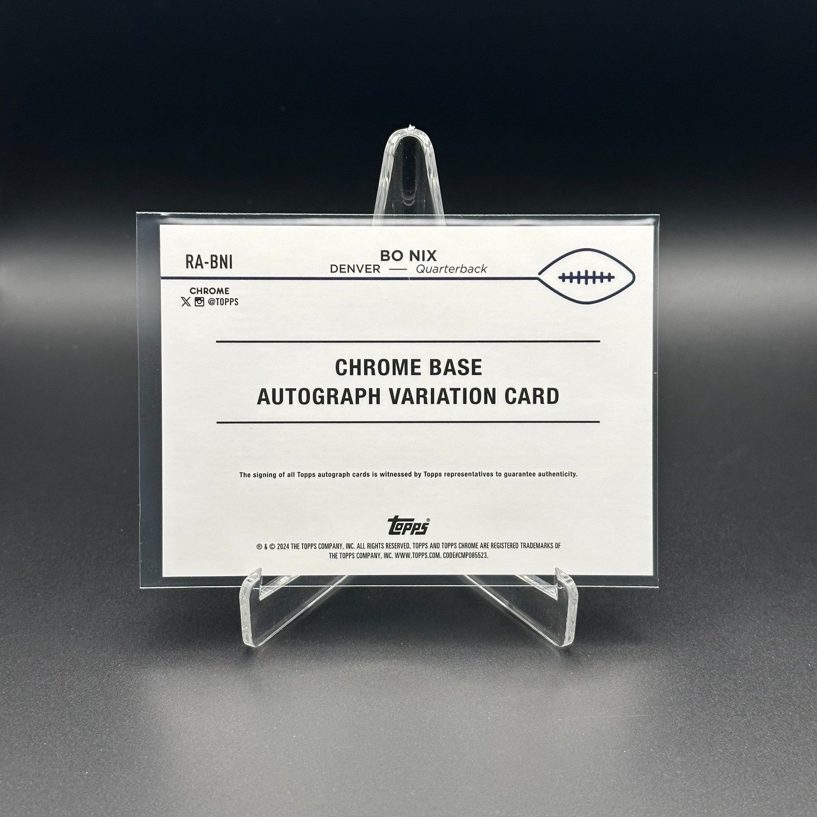 2024 Topps Chrome BO NIX #RA-BNI Rookie RC Blue Refractor AUTO 068/150