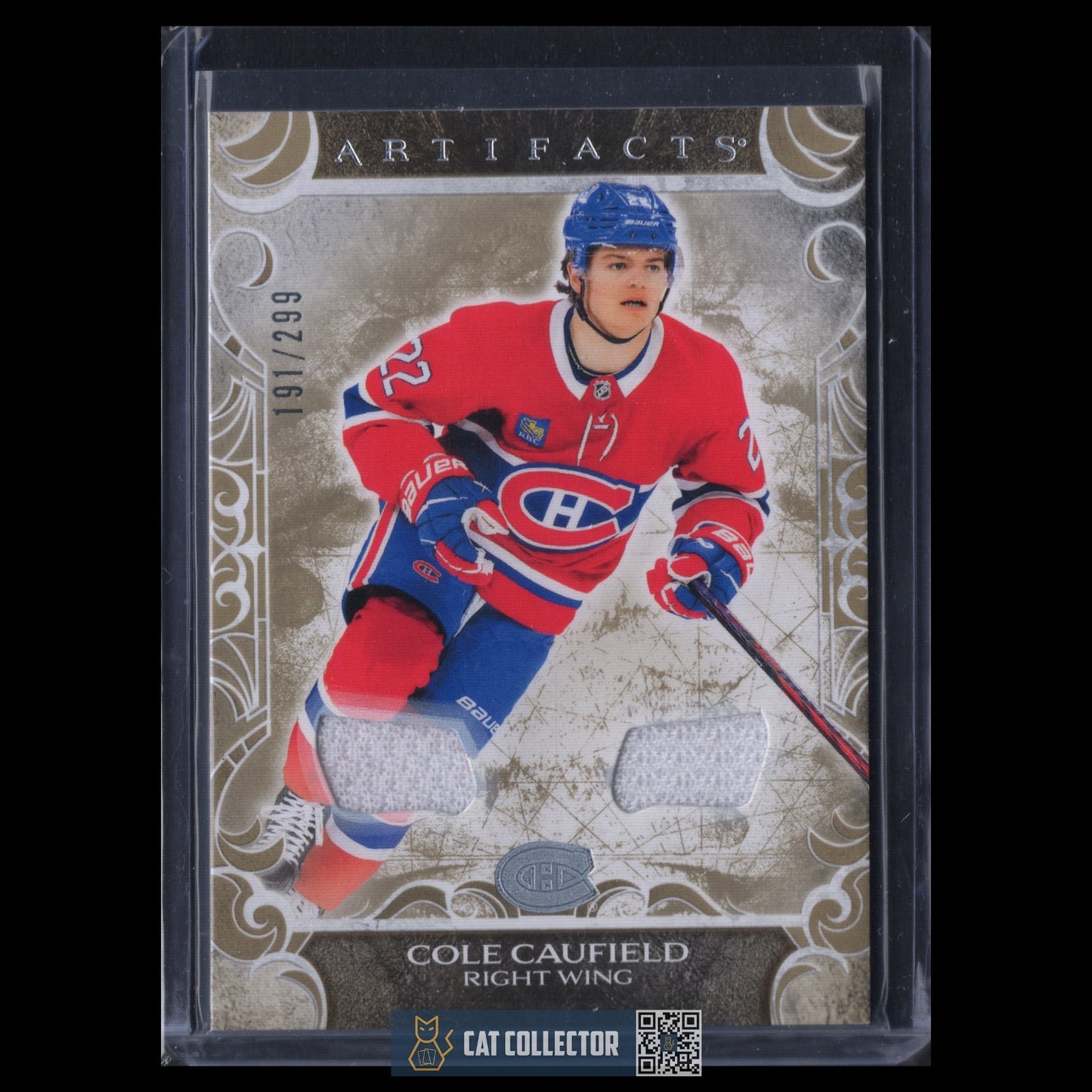 2024-25 UD Artifacts COLE CAUFIELD #64 Gold Materials /299 Jersey