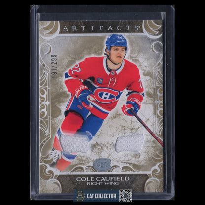 2024-25 UD Artifacts COLE CAUFIELD #64 Gold Materials /299 Jersey
