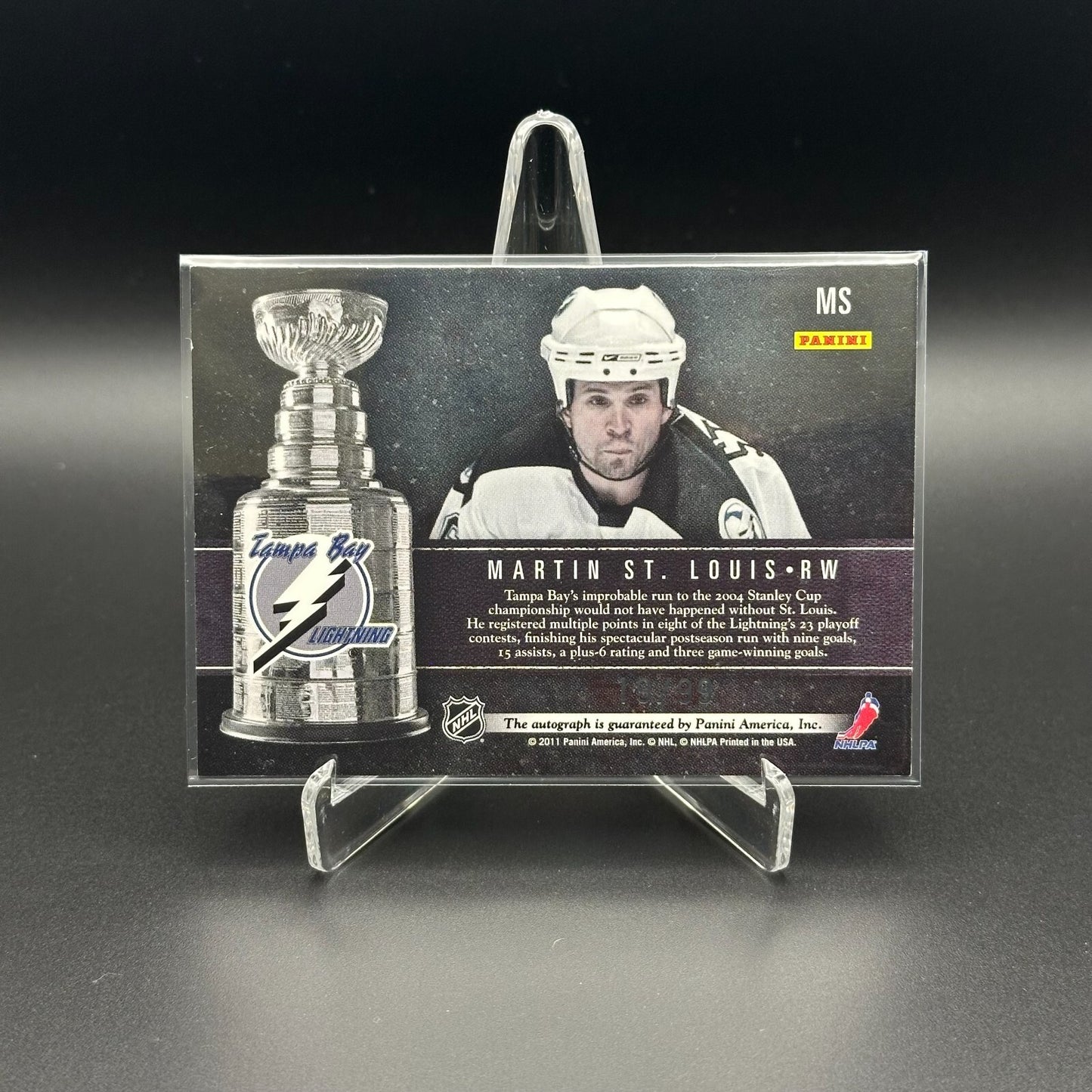 2011-12 Panini Limited MARTIN ST. LOUIS #MS Winners Signatures /99 Hard Signed