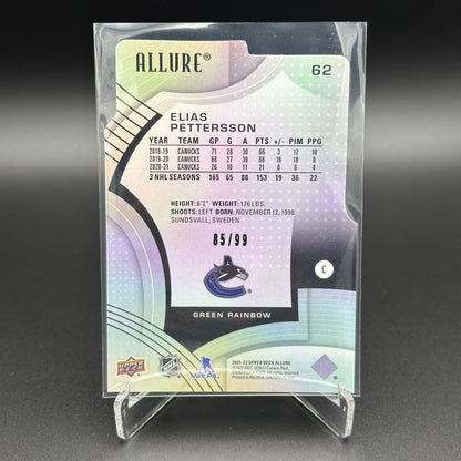 2021-22 UD Allure ELIAS PETTERSON #62 Green rainbow Die-Cut /99