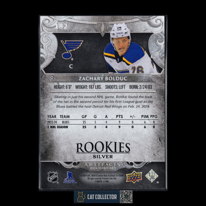 2024-25 UD Artifacts ZACHARY BOLDUC #182 Rookies Silver /999 Montreal Canadiens