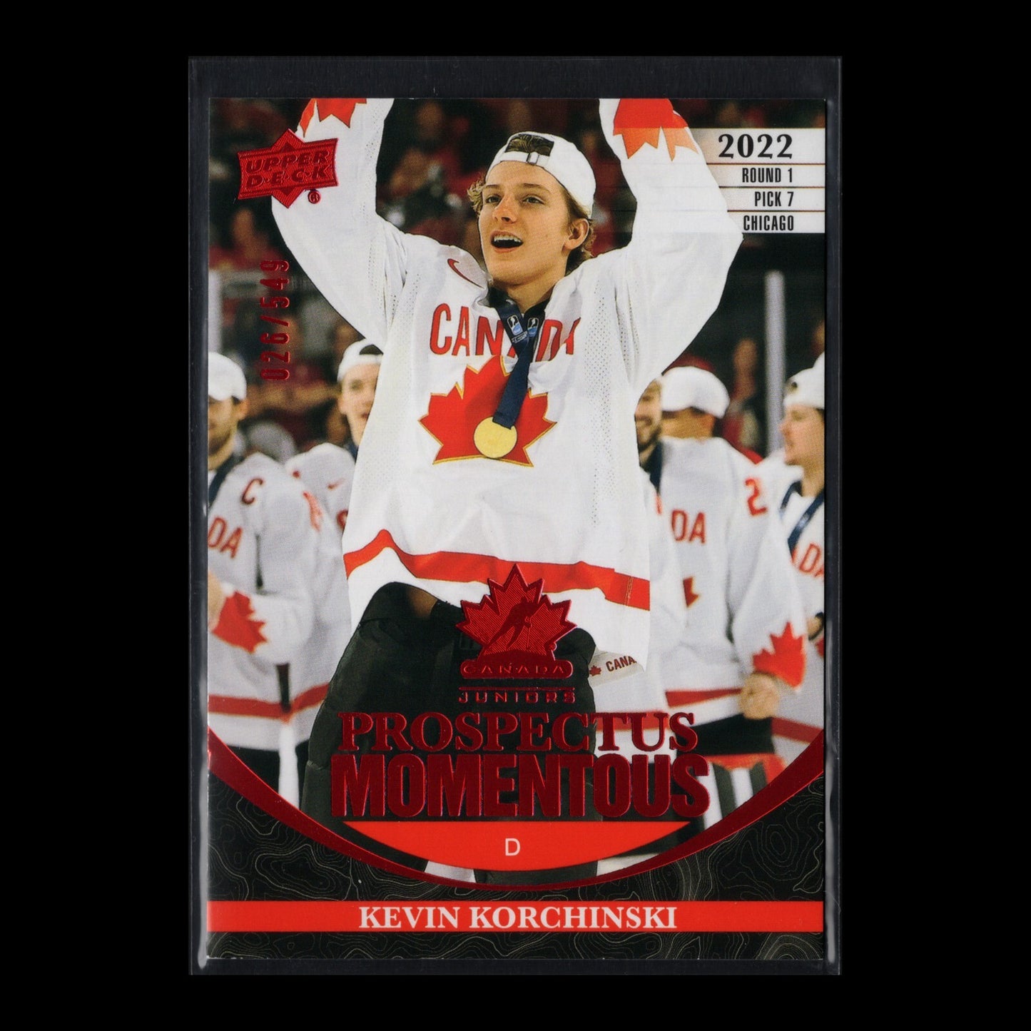 2023 UD Team Canada KEVIN KORCHINSKI #PM-44 Prospectus Momentous Red 26/549