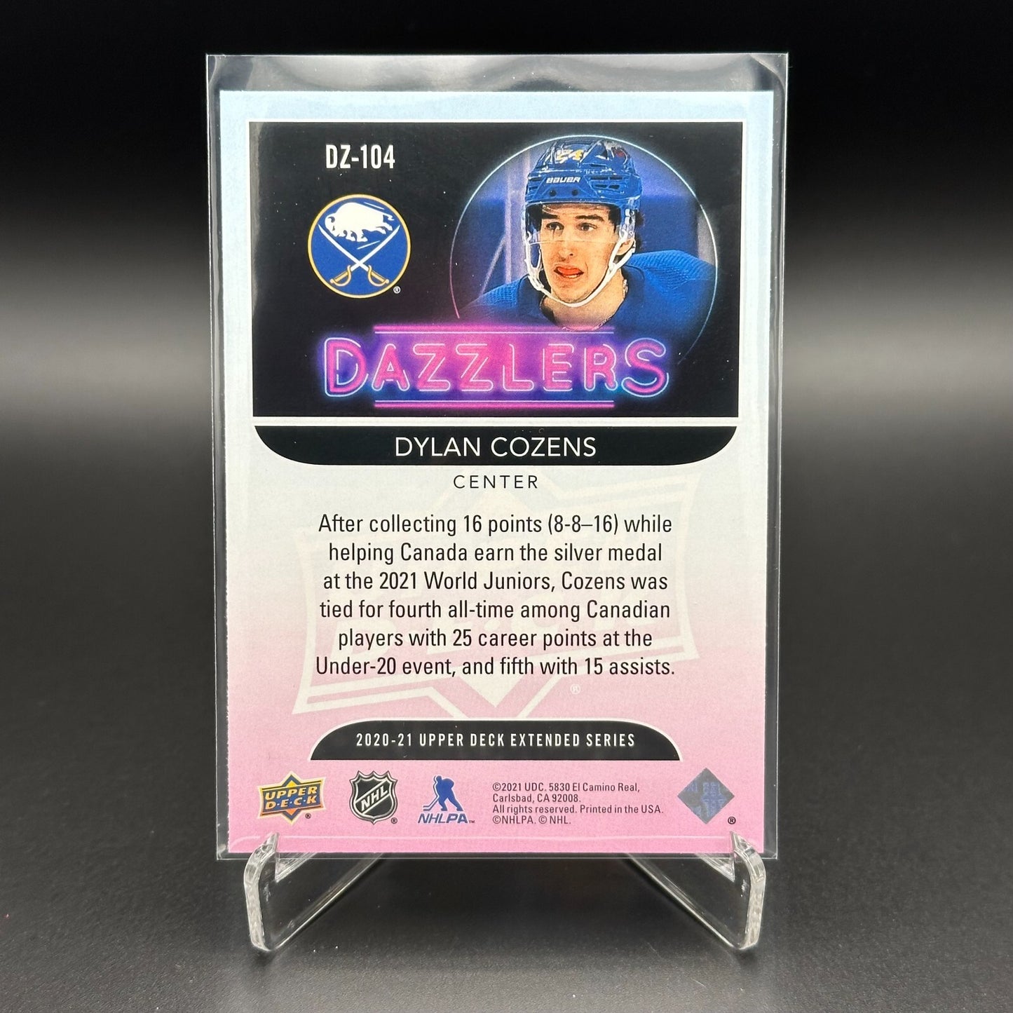 2020-21 UD Extended DYLAN COZENS #DZ-104 Dazzlers Orange RC