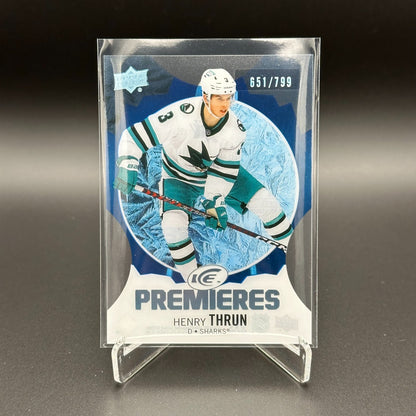 2023-24 UD Ice HENRY THRUN #199 Ice Premieres Blue Parallel 651/799 Rookie RC