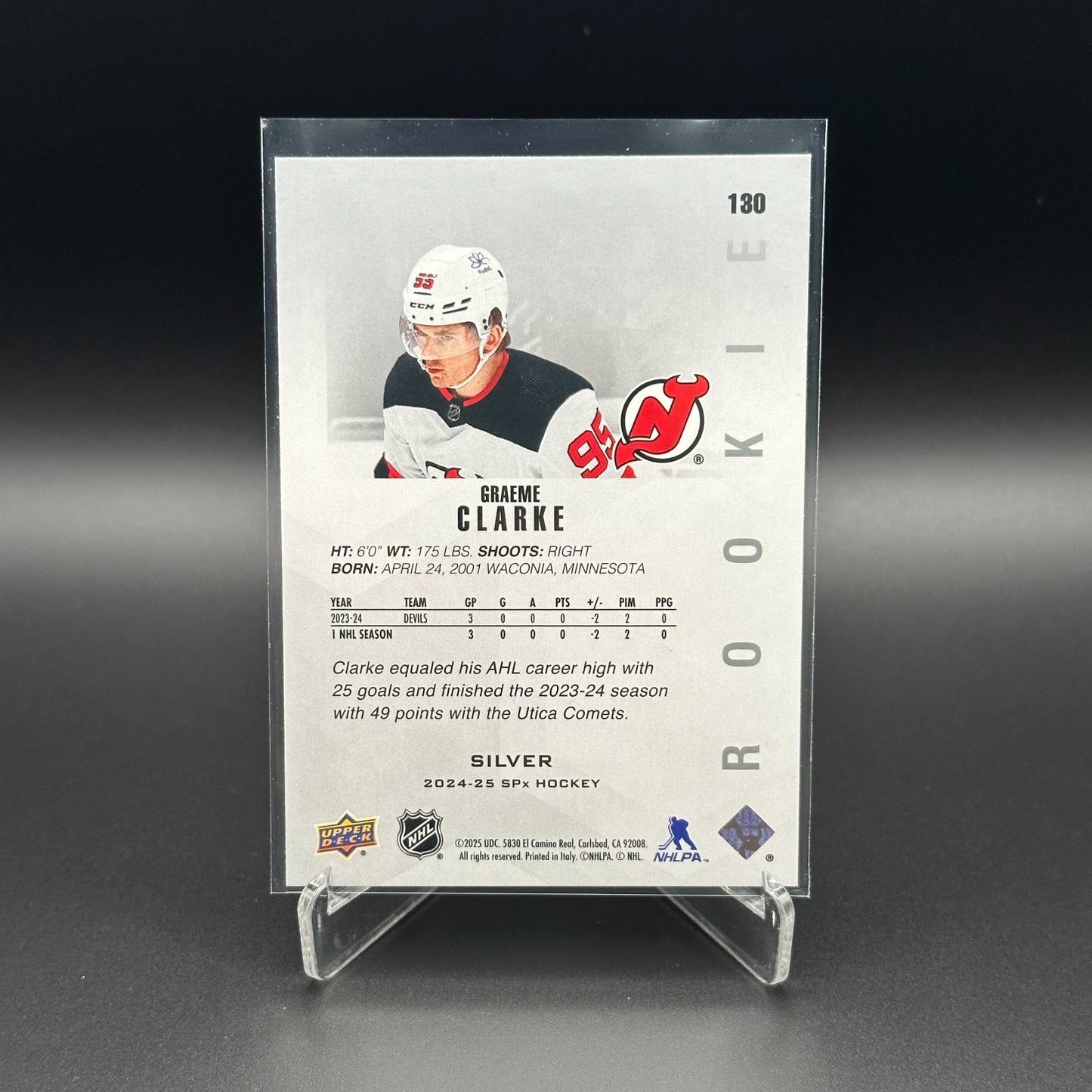 2024-25 Upper Deck SPx GRAEME CLARKE #130 Silver Rookie RC - New Jersey Devils