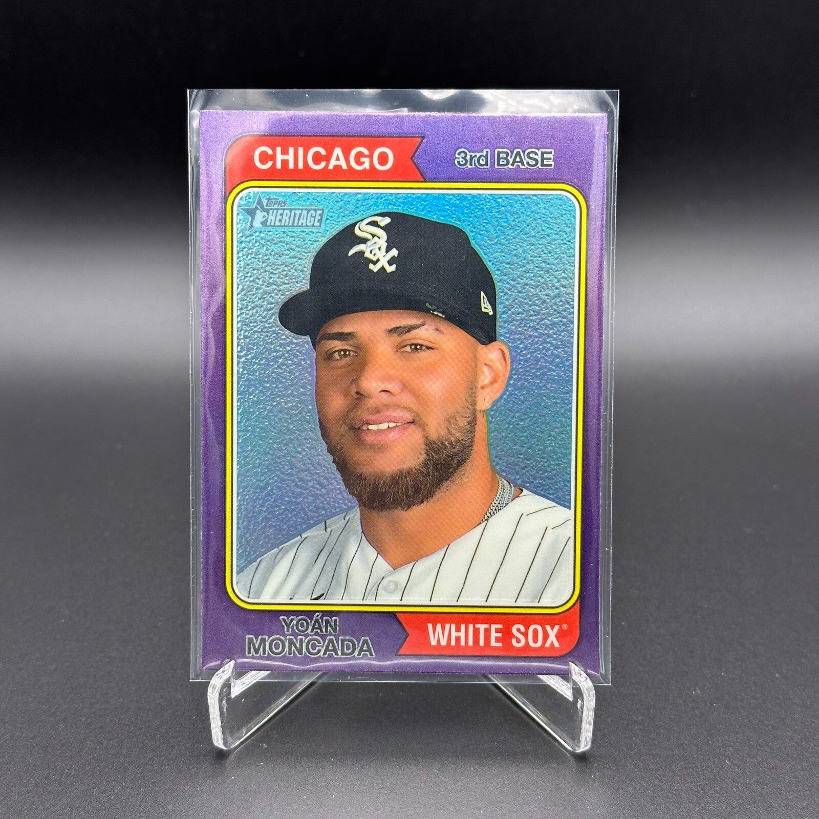 2023 Topps Heritage YOAN MONCADA #402 Chrome Purple Refractor Chicago White Sox