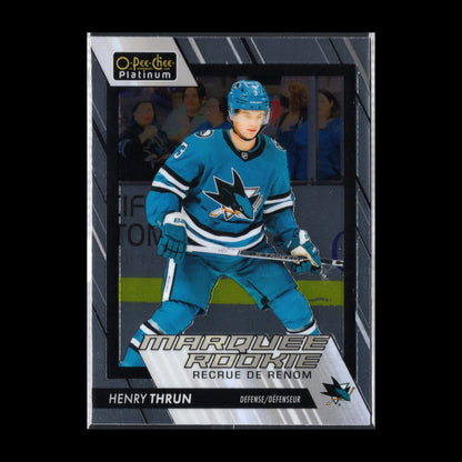 2023-24 OPC Platinum HENRY THRUN #265 Marquee rookie RC - San Jose Sharks