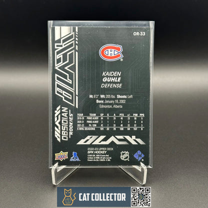 2022-23 UD SPx KAIDEN GUHLE #OR-33 Black Obsidian Rookies RC /499