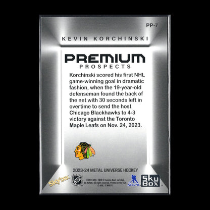 2023-24 SkyBox Metal Universe KEVIN KORCHINSKI #PP-7 Premium Prospects RC