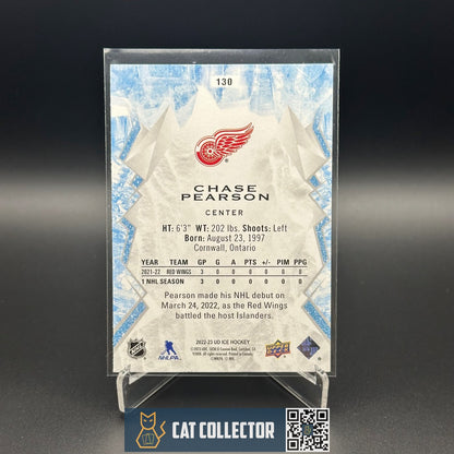 2022-23 UD Ice CHASE PEARSON #130 Orange Rookie RC - Detroit Red Wings